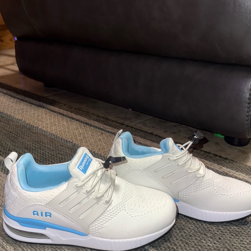 Air White and Blue Sneakers